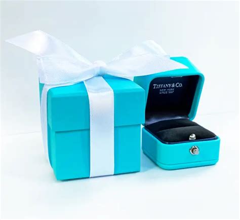 NEW TIFFANY & Co Blue Engagement Ring Box + Outer Box + Ribbon— Fast US Shipping $110.00 - PicClick