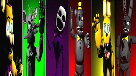 Fredbear's Family Diner: All Animatronics - YouTube