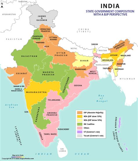 Map of BJP Ruling States in India 2018, List of BJP Ruled States