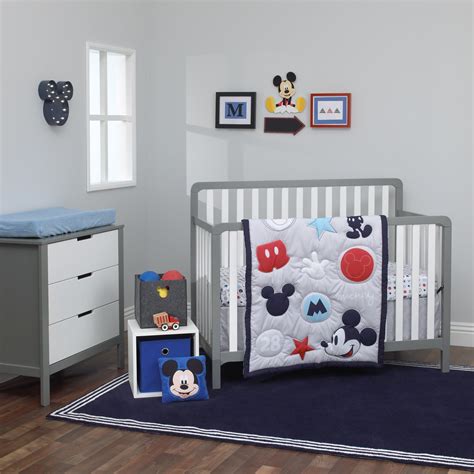 Disney Amazing Mickey Mouse 3 Piece Nursery Crib Bedding Set - Walmart ...