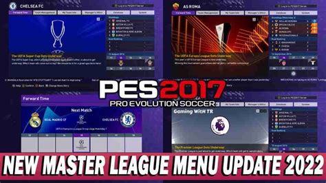 PES 2017 NEW MASTER LEAGUE MENU UPDATE 2022 - PES 2017 Gaming WitH TR