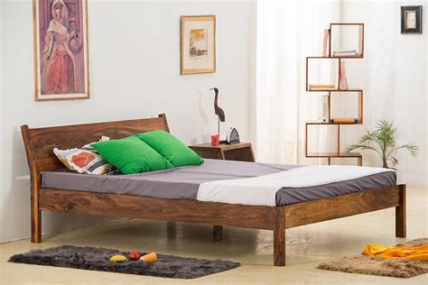 Buy Solid Sheesham Wood Slant Bed Online in India - Latest Bed Designs ...