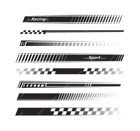 Premium Vector | Sports stripes car stickers black color Racing decals for tuning