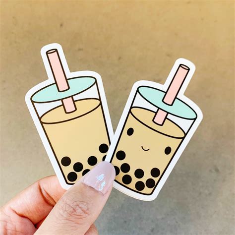 Boba Milk Tea Sticker Cute Vinyl Sticker Cute Food Sticker - Etsy