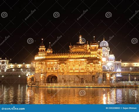 Golden temple night view stock photo. Image of temple - 235328802