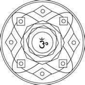 Mandala with Sahasrara Symbol Coloring page | Mandala stencils, Tibetan mandala, Free coloring pages