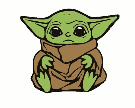 Anime Embroidery Baby Yoda Sits - A.G.E Store | embroidery patterns