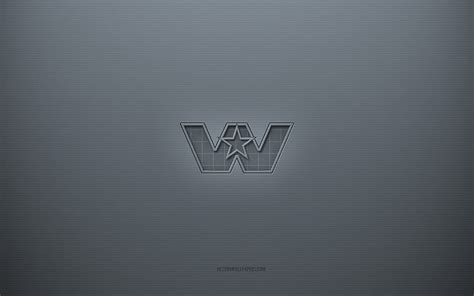 Western Star logo, gray creative background, Western Star emblem, gray paper texture, Western ...