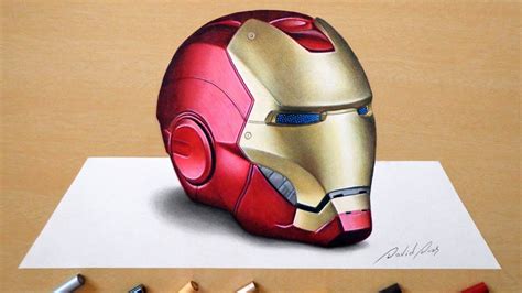 3D Drawing: Iron Man's helmet - YouTube