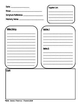 Sunday School or Bible Lesson Plan Template Free Sunday School Lessons ...