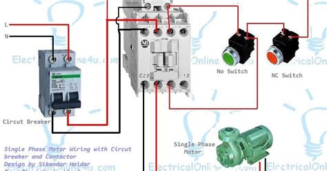 Single Phase Motor Wiring With Contactor Diagram