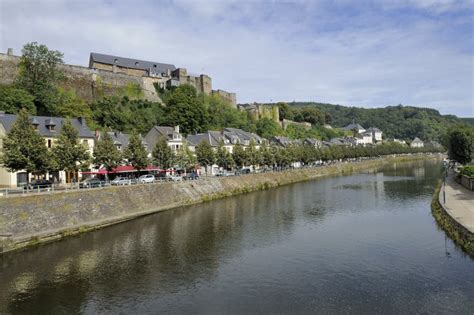 Semois River and Bouillon Castle, Ardennes Stock Image - Image of ...