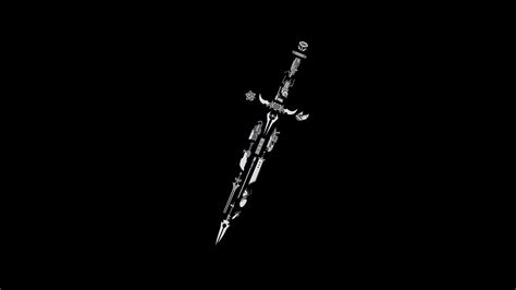 weapon, fantasy weapon, minimalism, video games, artwork, black ...