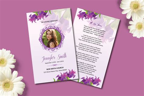 Funeral Prayer Card Template