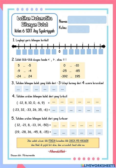 Teka Teki Bilangan Bulat Worksheet Artofit - buickcafe.com