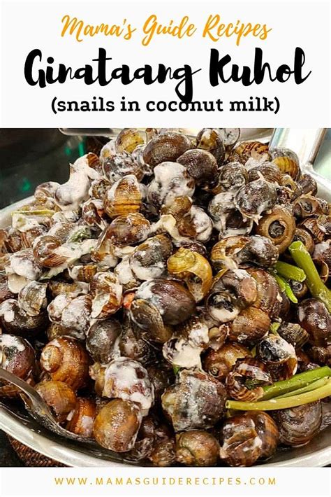 ﻿GINATAANG KUHOL | Recipes, Snails recipe, Seafood recipes