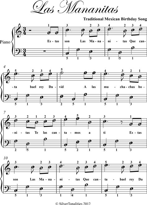 Las Mananitas Easy Piano Sheet Music eBook por Traditional Mexican Folk Song - EPUB | Rakuten ...