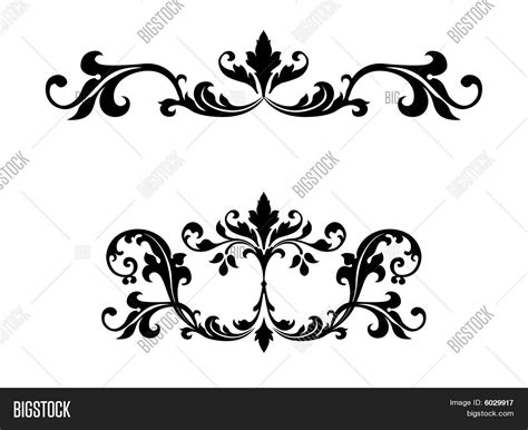 Floral Scroll Design Vector & Photo (Free Trial) | Bigstock