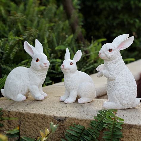 Outdoor garden resin animal Sculptural simulation of rabbits children's ...