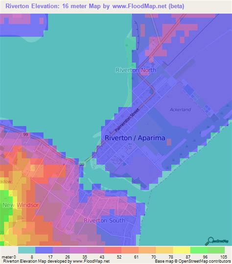 Elevation of Riverton,New Zealand Elevation Map, Topography, Contour