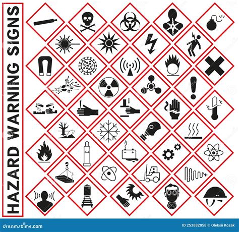 6 New Hazard Pictogram. Hazard Warning Sign, Isolated Illustration ...