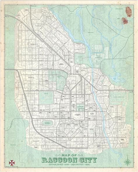 Raccoon city map : r/residentevil