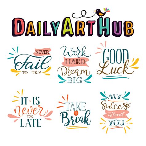 Motivational Quotes Collection Clip Art Set – Daily Art Hub // Graphics, Alphabets & SVG