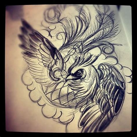 a drawing of a bird with wings on it's back