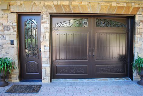 Matching Single Garage Door & Side Door. Finished in Weathered Bronze. Garage Doors - Entry ...