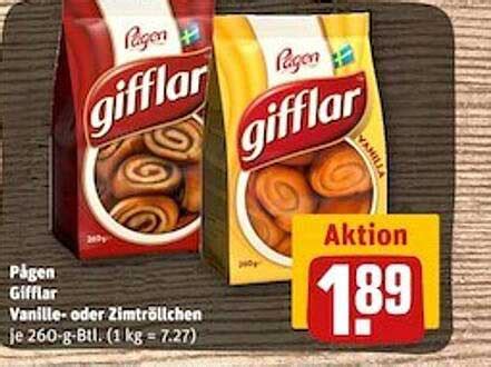 Pågen Gifflar Vanille- Oder Zimtröllchen Angebot bei REWE