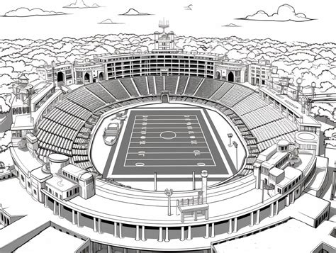 Simple Football Field Coloring Page - Coloring Page
