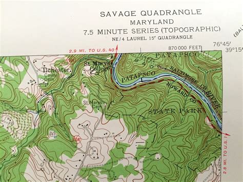 Antique Savage Maryland 1957 US Geological Survey Topographic - Etsy