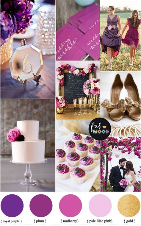 Shades of purple and gold wedding color palette { Royal purple, Plum ...