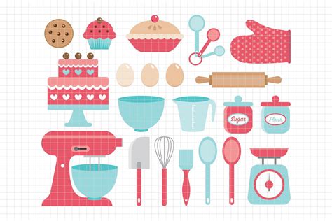 Baking Utensils-Digital Clipart (LES.CL11) By Printablestore | TheHungryJPEG