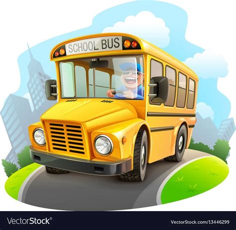 Funny school bus Royalty Free Vector Image - VectorStock , #AD, #bus, # ...