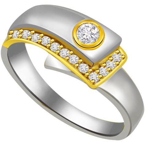 White Yellow Gold Rings, Two Toned Diamond Ring, Wedding and Engagement Rings - Surat Diamond