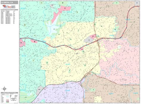 La Mesa California Wall Map (Premium Style) by MarketMAPS