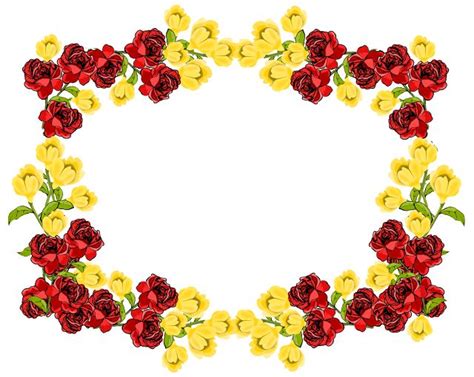 free red and yellow flower frame png – Rosenrahmen – freebie | Flower frame, Flower frame png ...