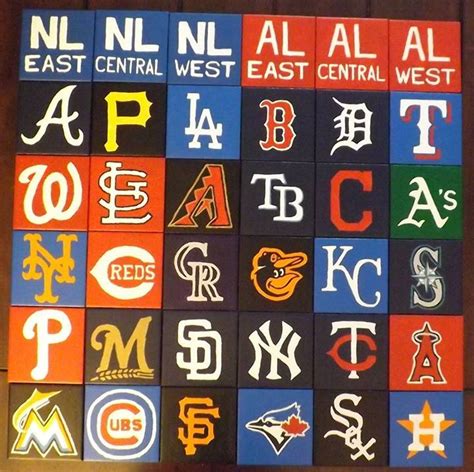 Hand painted coaster set for all MLB teams and divisions. All logos ...