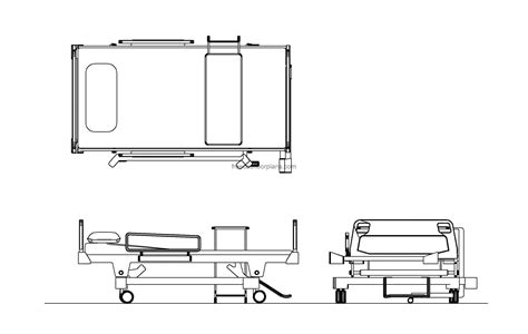 Hospital Bed - Free CAD Drawings