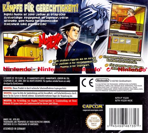 Phoenix Wright: Ace Attorney - Trials and Tribulations cover or packaging material - MobyGames