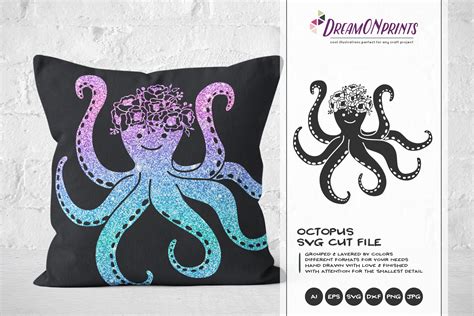 Octopus SVG Cut Files | Flowers SVG Octopus