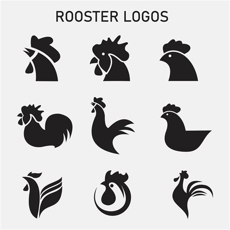 Black Rooster Logo Vector Set Design Stock Vector Illustration of farm 2560842 Vector Art at ...