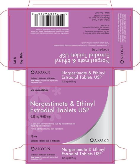 Norgestimate and Ethinyl Estradiol - FDA prescribing information, side ...