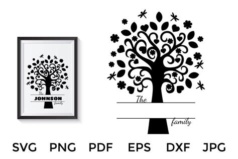 Family Tree Monogram SVG. Family SVG. Tree Cut File.Tree SVG