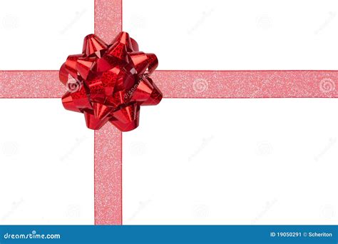 Gift Wrap with Red Sparkly Ribbon and Bow Stock Image - Image of ...