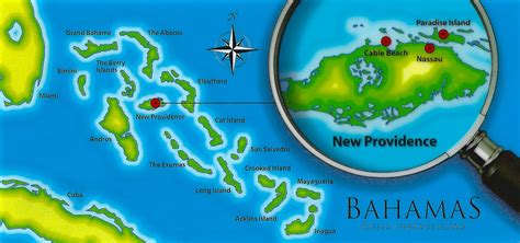 My Favorite Views: Bahamas - Map, New Providence, See Through Postcard