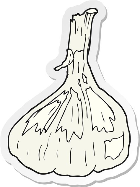 sticker of a cartoon garlic 11601394 Vector Art at Vecteezy