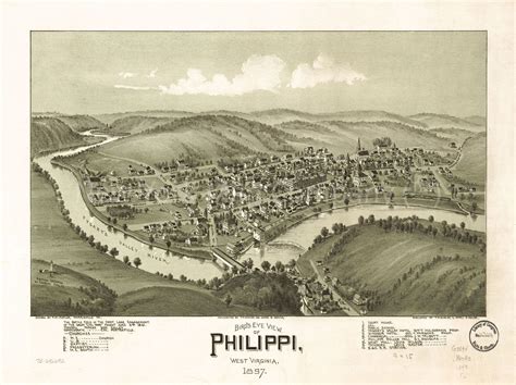 Map 1897 Map Bird's Eye View of Philippi West Virginia - Etsy ...