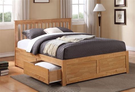 Petra Oak Kingsize Bed Frame With 2 Drawers - Kingsize Bed Frames - Bed Frames | Wooden king ...